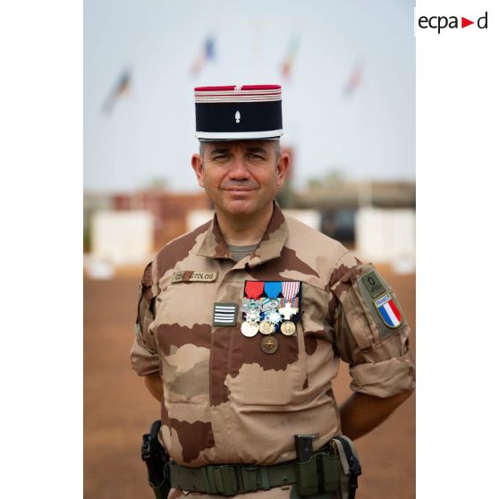 Portrait du colonel Marc Delavernhe du 516e régiment du train (RT) à Gao, au Mali.