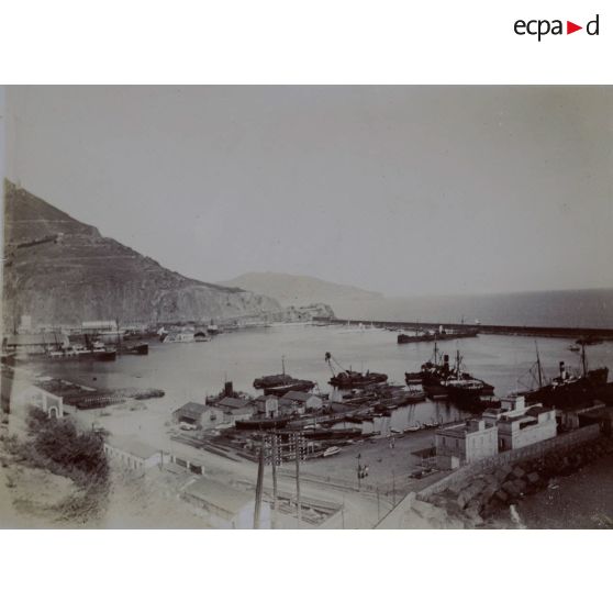 Le port d’Oran vu de la promenade de l’Etang. [légende d'origine]