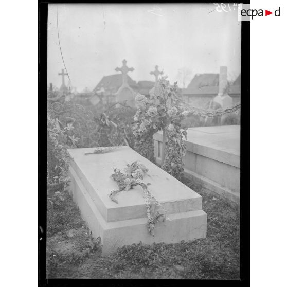 Furnes, Belgique, la tombe du poète belge Emile Verhaeren. [légende d'origine]