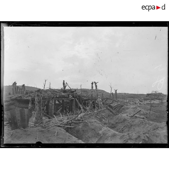 Dans l'Aisne, le bois des Buttes et le "Nez des Boches". Les anciennes premières lignes allemandes. [légende d'origine]