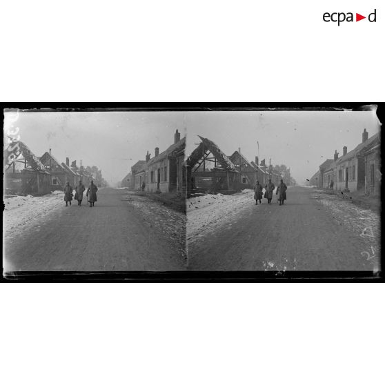 Bouchoir (Somme). Entrée du village sur la route de Roye. [légende d'origine]