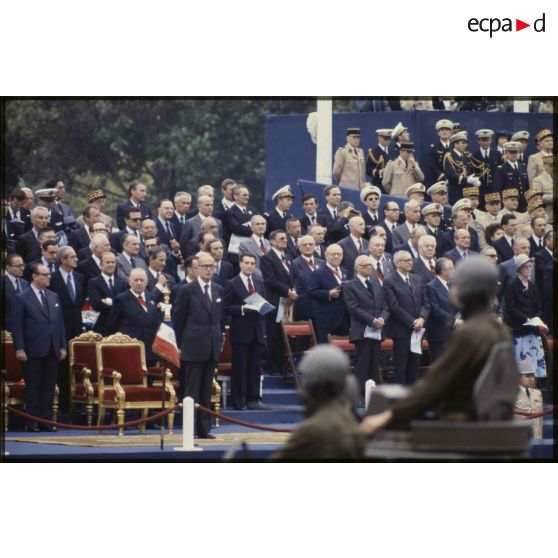 La tribune présidentielle lors du défilé du 14 juillet 1979 à la Bastille.