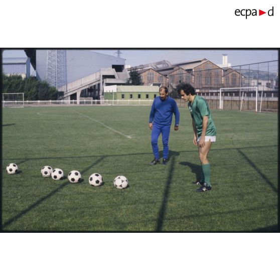 Entraînement au stade Geoffroy Guichard.