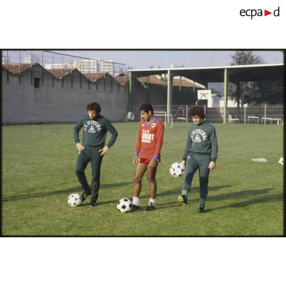 Entraînement au stade Geoffroy Guichard.