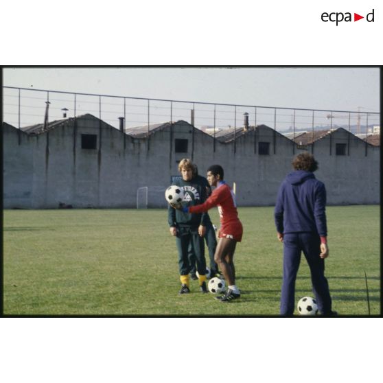 Entraînement au stade Geoffroy Guichard.