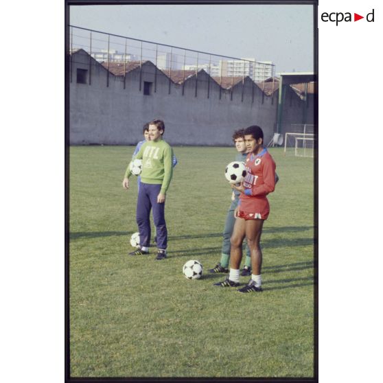 Entraînement au stade Geoffroy Guichard.