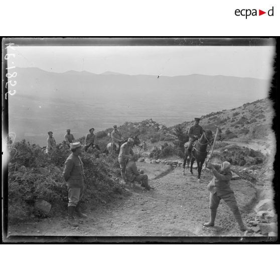 Région de Livadi. Caravane dans le sentier muletier qui conduit à Livadi. [légende d'origine]