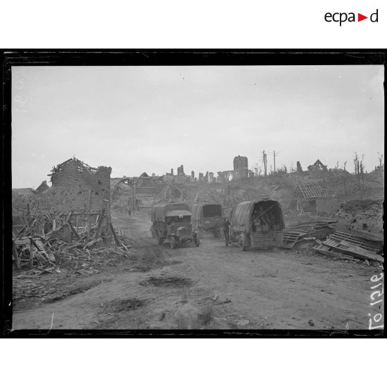 La Motte-en-Santerre, le village le jour de sa reprise par les Australiens. [légende d'origine]