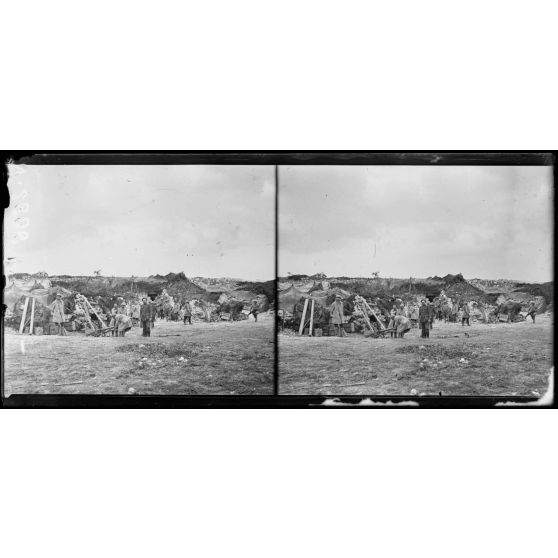 Devant Castel, Somme, le P.C, les abris au sud du bois Sénécat. [légende d'origine]