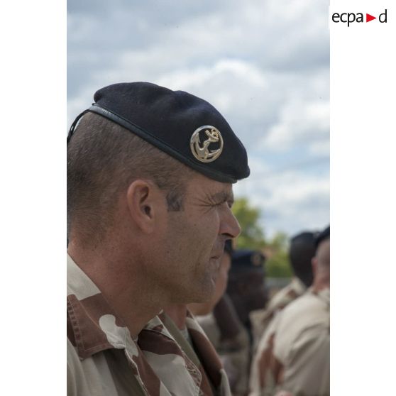 Portrait d'un marsouin du régiment d'infanterie - chars de marine (RICM) lors d'une cérémonie à Poitiers.