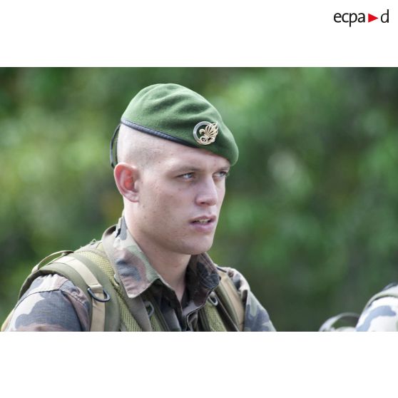 Portrait d'un légionnaire du 3e régiment étranger d'infanterie (3e REI) à Kourou, en Guyane française.