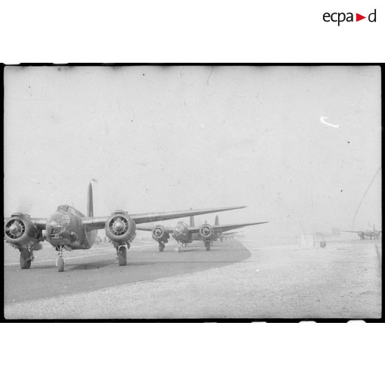 Décollage imminent des avions appartenant au groupe de bombardement  Lorraine.