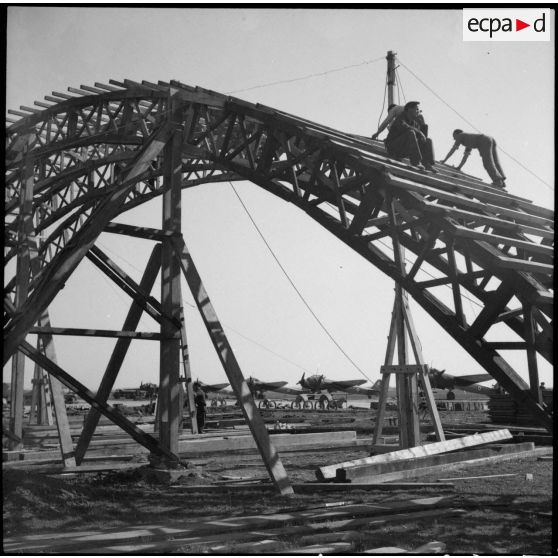 La base aérienne de Cazaux en reconstruction.