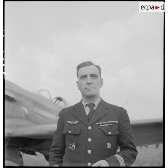 Portrait du lieutenant-colonel Pierre Pouyade, ancien commandant du régiment de chasse Normandie-Niémen à Stuttgart.