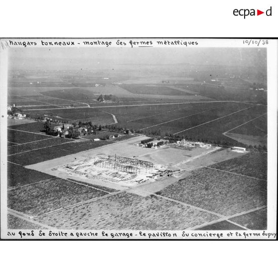 Vue aérienne des travaux de l'Atelier Industriel de l'Air à Maison Blanche.