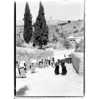 Palestine. Gethsemani. retour du pélerinage de sainte Marie-Madeleine. [légende d'origine]