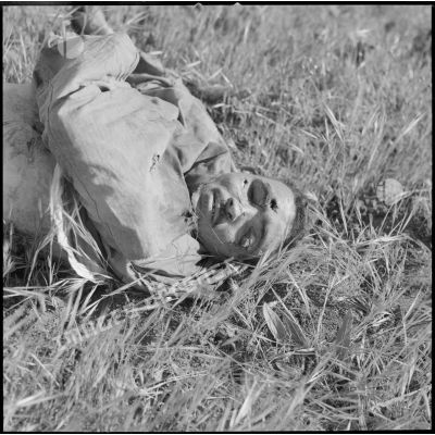[Cadavre d'un combattant du FLN tué lors d'une opération près de Géryville.]
