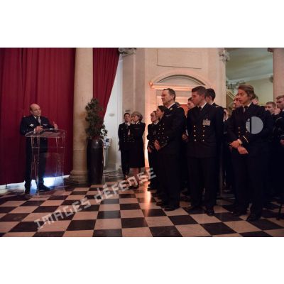 Allocution de l'amiral Christophe Prazuck, CEMM (chef d'état-major de la Marine), lors de la réunion du séminaire des grandes écoles militaires.