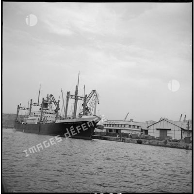 [Le cargo Louis-Charles Schiaffino stationnant dans le port d'Oran.]