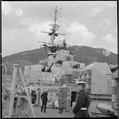 [A bord du croiseur Colbert amarré dans le port d'Oran.]