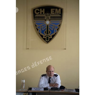 Réunion du CHEM présidée par l'amiral Christophe Prazuck, CEMM (chef d'état-major de la Marine), à l'Ecole Militaire.