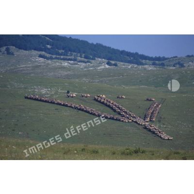 Défilé des véhicules et des blindés de la BMN (VAB, VBL et AMX-10-RC) le 14 juillet sur le plateau de Glavice-Trébichevo en Bosnie.