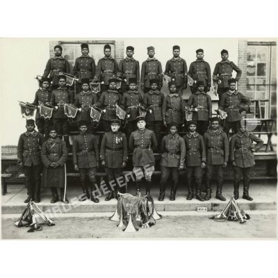 Les musiciens du 11e régiment d'artillerie lourde coloniale (11e RALC).