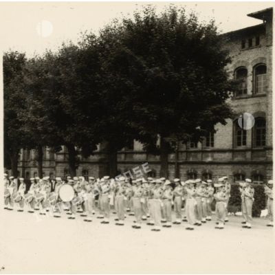 Les musiciens du 1er RIM pendant la journée portes ouvertes au quartier Rabier à Sarrebourg, fête du 37e régiment d'infanterie.