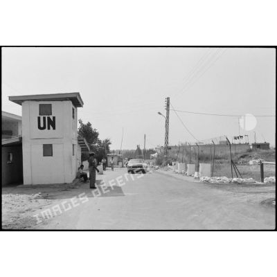 Le poste nigérian à l'entrée de la zone ONU au Liban.