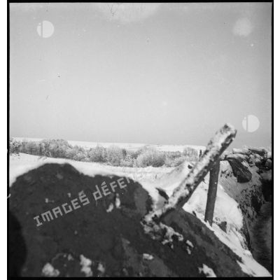 Paysage alsacien sous la neige dans le secteur de la 5e armée.