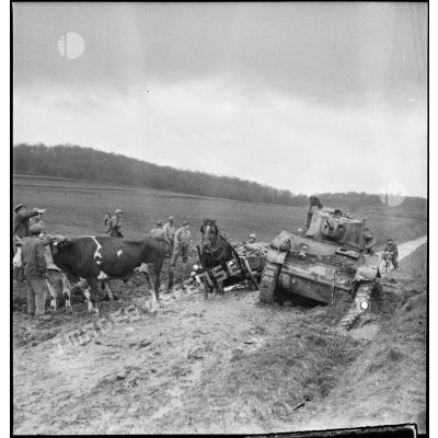 Un char M3 Stuart a sauté sur une mine à 3 km de Belfort.