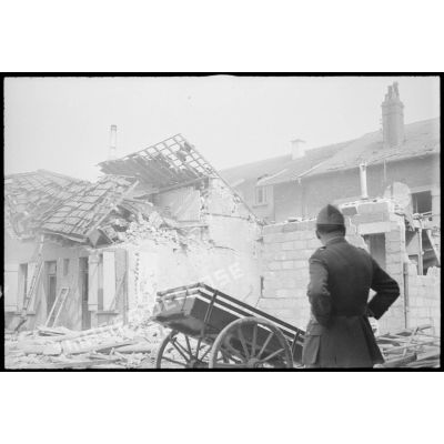 Plan général de maisons touchées par les bombardements allemands dans le secteur de la 2e armée.