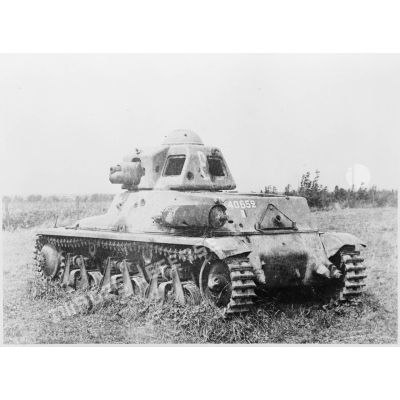 Plan général de l'épave du Hotchkiss M35/39 H détruit près de Wansin.