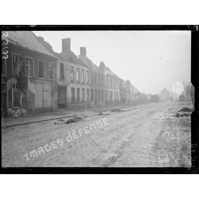 Roulers, Belgique. Maisons détruites rue de Menin. [légende d'origine]