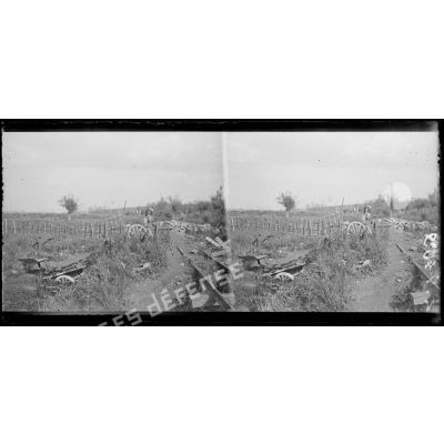 La dernière ligne de tranchées allemandes prises devant Souchez. [légende d'origine]