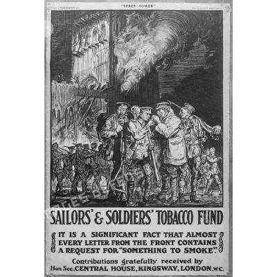 Paris. Musée Leblanc. Affiche anglaise. Les soldats et les marins demandant du tabac. [légende d'origine]