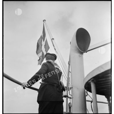 Matelot à bord du cargo Hélène de la marine marchande danoise.