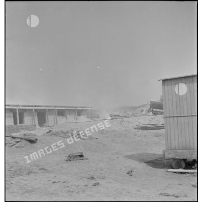 Chantier de construction bombardé à Dunkerque.
