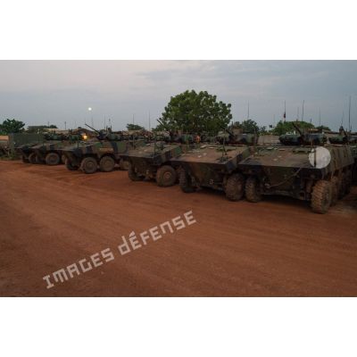 Préparation de la QRF (quick response force ou force d'intervention rapide), en prévision du forum de Bangui.