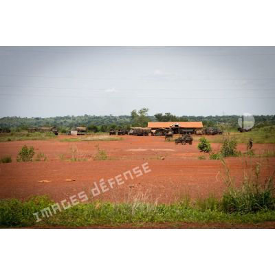 PCP (poste de commandement provisoire) installé au PK 26 (point kilométrique), au Nord de Bangui.