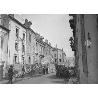 Plan général d'une rue de Nancy touchée par le bombardement allemand.