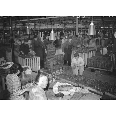 Plan général d'un atelier de l'usine de chaussures dans lequel les ouvrières travaillent.