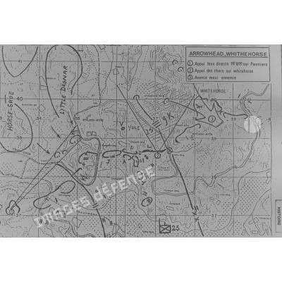 [Plan opérationnel de la cote 281 à Arrow Head. White Horse area. 6 et 7 octobre 1952.]