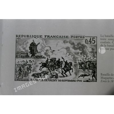[Reproduction d'un timbre français portant sur la bataille de Valmy (20 septembre 1792), émis le 20 septembre 1971.]