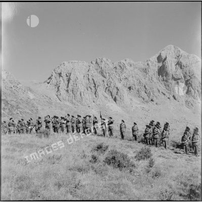 Les chasseurs du 7e bataillon de chasseurs alpins (BCA) pendant la cérémonie militaire.