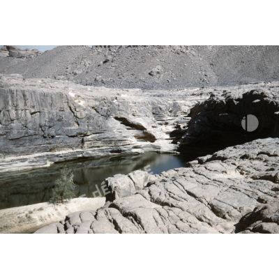 Guelta de Telichi, sur le Tassili. [légende d'origine]