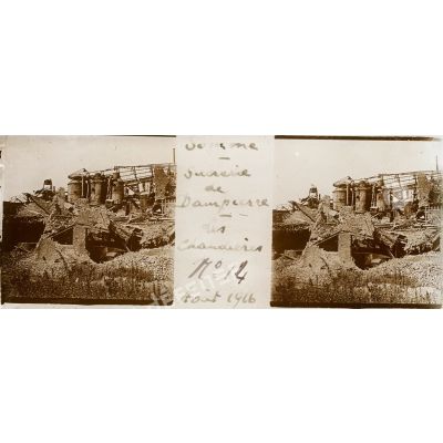 Somme - Sucrerie de Dompierre - Les chaudières N°14 Aout 1916. [légende d'origine]
