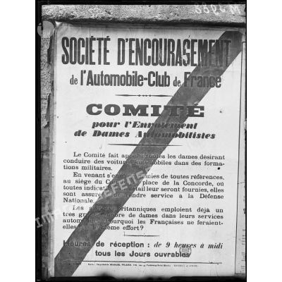 Paris, affiche, affiche de la société d'encouragement de l'Automobile Club de France. [légende d'origine]