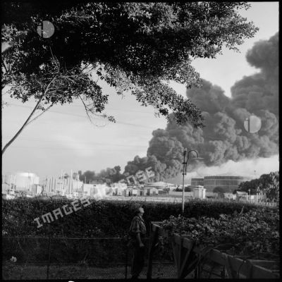L'incendie du dépôt de carburant à Port-Saïd.