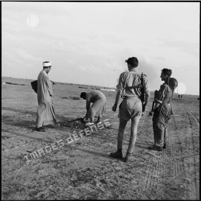 Prisonniers égyptiens sur l'aérodrome de Gamil à Port-Saïd.
